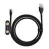 Baseus Zinc Magnetic Safe Fast Charging Data Cable USB to Micro USB + Lightning + USB C, 5A 1m Gray+Black(Open Box)