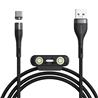 Baseus Zinc Magnetic Safe Fast Charging Data Cable USB to Micro USB + Lightning + USB C, 5A 1m Gray+Black(Open Box)