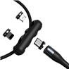 Baseus Zinc Magnetic Safe Fast Charging Data Cable USB to Micro USB + Lightning + USB C, 5A 1m Gray+Black(Open Box)