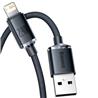 Baseus Crystal Shine Series Fast Charging Data Cable USB to Lightning, 2.4A ,1.2m, Black(Open Box)
