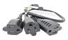 Micro connecteurs 36 pouces 1 à 3 répartiteur de cordon d'alimentation robuste 14 AWG (NEMA 5-15P à NEMA 5-15R x 3)