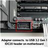iCAN USB 3.2 Gen 2 (USB 3.1) Internal Adapter 20-Pin Motherboard Header Male to Female 10Gbps for PC USB-A Ports, Inward Type, 