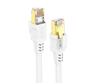 iCAN CAT7 Ethernet Patch Cable, High Speed 10Gbps 600MHz,  Double Shielded S/FTP 26AWG, Gold Plated, 3FT, White