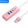 ORICO 3-Port USB3.0-A*2 & Type-C*1 Hub - Entrée USB A - Rose