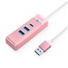 ORICO 3-Port USB3.0-A*2 & Type-C*1 Hub - Entrée USB A - Rose