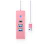 ORICO 3-Port USB3.0-A*2 & Type-C*1 Hub - Entrée USB A - Rose