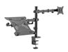 Brateck 2-in-1 Adjustable Dual Arm Monitor and Laptop Mount