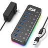 iCAN 7-Port Powered USB 3.0 Hub with Individual On/Off Switches