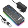 iCAN 7-Port Powered USB 3.0 Hub with Individual On/Off Switches