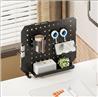 ICAN Clamp-On Desk Pegboard with LED Lighting & Accessories, Black