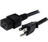 iCAN Computer Power Cord NEMA 5-15P to C19, 14 AWG, 6 ft