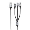 HOCO "X102 Fresh" 3-in-1 charging data cable (iP+Micro+Type-C), 1m (3.3ft), Black