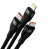 Baseus Two-for-three Charging Cable U+C to M+L+C 100W