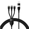 Baseus Two-for-three Charging Cable U+C to M+L+C 100W