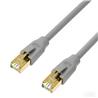 iCAN CAT7 Ethernet Patch Cable, High Speed 10Gbps 600MHz, Double Shielded S/FTP 26AWG, Gold Plated, 15FT, Grey