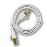 iCAN CAT7 Shielded Flat Ethernet Cable, 10Gbps, STP, 3FT, White