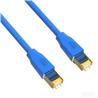 iCAN CAT7 Ethernet Patch Cable, High Speed 10Gbps 600MHz, Double Shielded S/FTP 26AWG, Gold Plated, 25FT, Blue