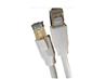 iCAN CAT7 Shielded Flat Ethernet Cable, 10Gbps, STP, 75FT, White
