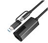 Adaptateur iCAN USB Type-C et USB-A vers RJ-45 2,5G en aluminium, noir