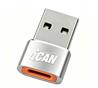 iCAN USB 2.0 A Male to Type C Female Adapter, Grey