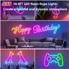 iCAN RGB+IC Neon Rope Light, 16.4ft LED Strip Lights, Music Sync.