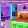 Bandes lumineuses LED iCAN RGBICW de 16,4 pieds, contrôle par application, synchronisation musicale.