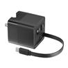 iCAN Chargeur GaN PD portable à 2 ports 65 W avec câble rétractable