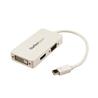 daptateur StarTech Travel A/V : Convertisseur Mini DisplayPort 3 en 1 vers VGA, DVI ou HDMI - Blanc (MDP2VGDVHDW) | - Adapta...