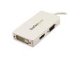 daptateur StarTech Travel A/V : Convertisseur Mini DisplayPort 3 en 1 vers VGA, DVI ou HDMI - Blanc (MDP2VGDVHDW) | - Adapta...