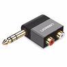 UGREEN AV147 6.35mm Male to 2RCA Female Adapter, Black
