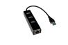 iCAN USB 3.0 Gigabit Ethernet Adapter with 3 Port USB Hub, Black(Open Box)
