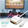 Câble UGREEN USB Type-C vers DVI, 1,5 m, blanc (MM140)