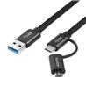 Câble ADATA USB-C/Micro USB 3.1 2-en-1 de 3,28 pieds - Noir