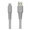 iCAN Câble USB-A 2.0 à Lightning,  Certifié MFi, M / M, 6pi, Gris et blanc, tressé
