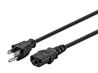 MONOPRICE Power Cord - NEMA 5-15P to IEC 60320, 3-Prong, Black, 10ft