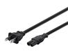 MONOPRICE Cordon d'alimentation - Non polarisé NEMA 1-15P vers IEC 60320 C7, Noir