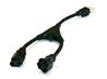 Monoprice Power Cord Splitter - NEMA 5-15P to 2x NEMA 5-15R, 16AWG, 13A/1625W, 3-Prong, Black, 1.2ft