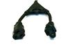 Monoprice Power Cord Splitter - NEMA 5-15P to 2x NEMA 5-15R, 16AWG, 13A/1625W, 3-Prong, Black, 1.2ft