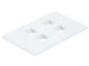 Plaque murale Monoprice pour Keystone, 4 trous - Blanc
