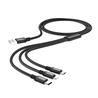 HOCO  Câble 3 en 1 "X14 fois la vitesse" pour la charge, 1 mètre, noir