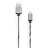 Câble LBT 4 pieds noir et blanc USB A vers connecteur Lightning en aluminium tricoté (LBT098)