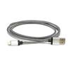 Câble LBT 4 pieds noir et blanc USB A vers connecteur Lightning en aluminium tricoté (LBT098)