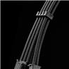 Câble d'extension de câble iCAN PSU, tressé, noir, avec kit de peigne | 1x 24 broches (20+4) | Processeur 2x 8 broches (4+4)...