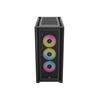 Boîtier mi-tour CORSAIR iCUE 5000D RVB AIRFLOW, noir - 3 ventilateurs AF120 RVB ELITE - Contrôleur iCUE Lighting Node PRO - ...