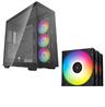 DEEPCOOL CH780 ATX+ Panoramic Boîtier + DEEPCOOL FC120 (Lot de 3) ARGB Ventilateurs