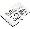 Carte microSD SanDisk High Endurance de 32 Go, 100/40 Mo/s, U3 V30 C10, blanche