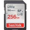 SanDisk Ultra SD 256 Go 150 Mo/s C10 U1 UHS 4x6 Blister Argent