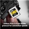 Carte mémoire Lexar Professional CFexpress Type B 256 Go, lecture jusqu'à 1 750 Mo/s, enregistrement vidéo brut 8K (LCXEXPR2...