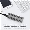 Vantec (NST-206C3-SG) M.2 Nvme SSD to USB 3.1 Gen 2 Type C Enclosure with C to C Cable, Space Gray Color, ID6