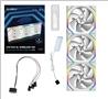 Lian Li UNI FAN SL 120 Ventilateur RVB sans fil 120 mm, paquet de 3 avec contrôleur de ventilateur, blanc